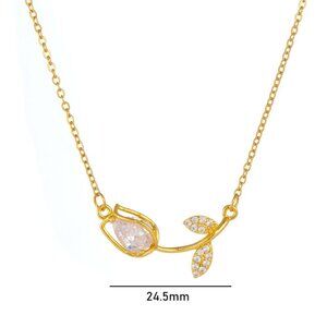 18K Gold Plated Tulip Necklace – Waterproof, Sweat-Proof & Tarnish-Resistant